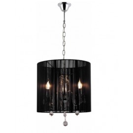 Lexi Lighting-Paris Crystal Pendant Light - Chrome With Black & White Shade